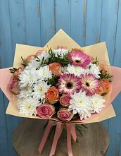 Букет цветов из:  Розы, Герберы и Хризантемы в Советске Тульской области