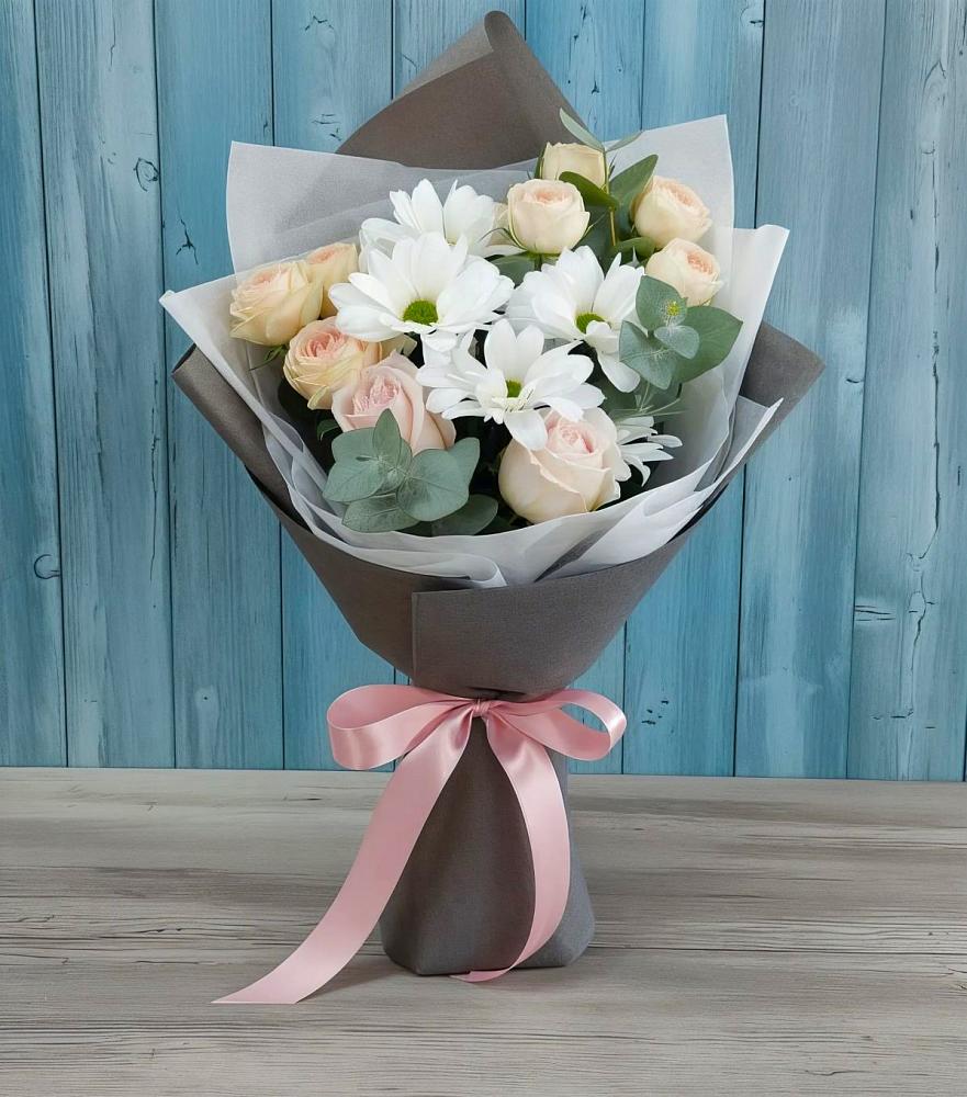 Букет цветов из: Хризантемы и Розы в Советске Тульской области
