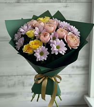 Букет цветов из:  Хризантемы и Розы в Советске Тульской области