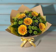 Букет цветов из:  Герберы и Хризантемы в Советске Тульской области