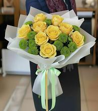 Букет цветов из:  Хризантемы и Розы в Советске Тульской области