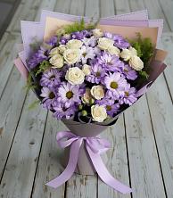 Букет цветов из:  Хризантемы и Розы в Советске Тульской области